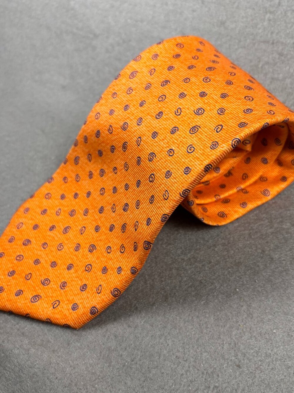 Bvlgari 7-Fold Silk Tie Davide Pizzigoni Artist Orange Made Italy